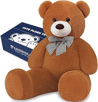 Giant Teddy Bear 47" Stuffed Animals Plush Toy, 4 Feet Cute Life Size Big Soft Bear for Boy Girl Birthday Valentine Mother's Day, 5LBs, 120CM, Dark Brown