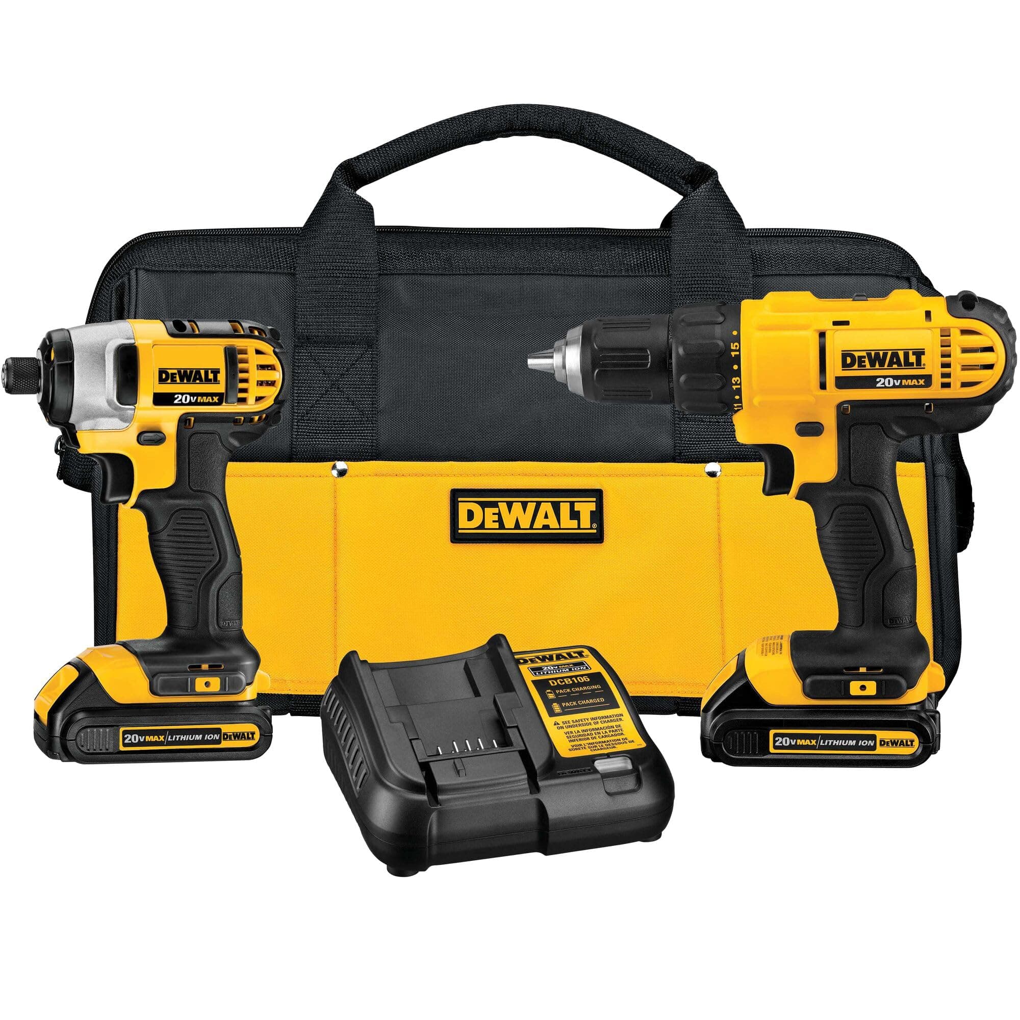 DEWALT 20V MAX Cordless Drill Combo Kit, 2-Tool (DCK240C2)