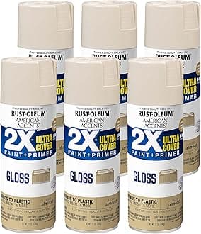 Rust-Oleum 327891-6 PK American Accents Spray Paint, 12 Ounce (Pack of 6), Gloss Almond, 72 Ounce