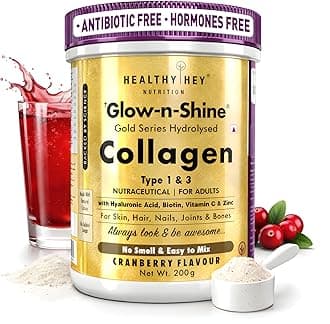 Collagen Gold Series with Hyaluronic Acid, Biotin & Vitamin C - No Smell - Easy to Mix - No Added Sugar - For Skin, Hair & Nails (Cranberry, 200gm)