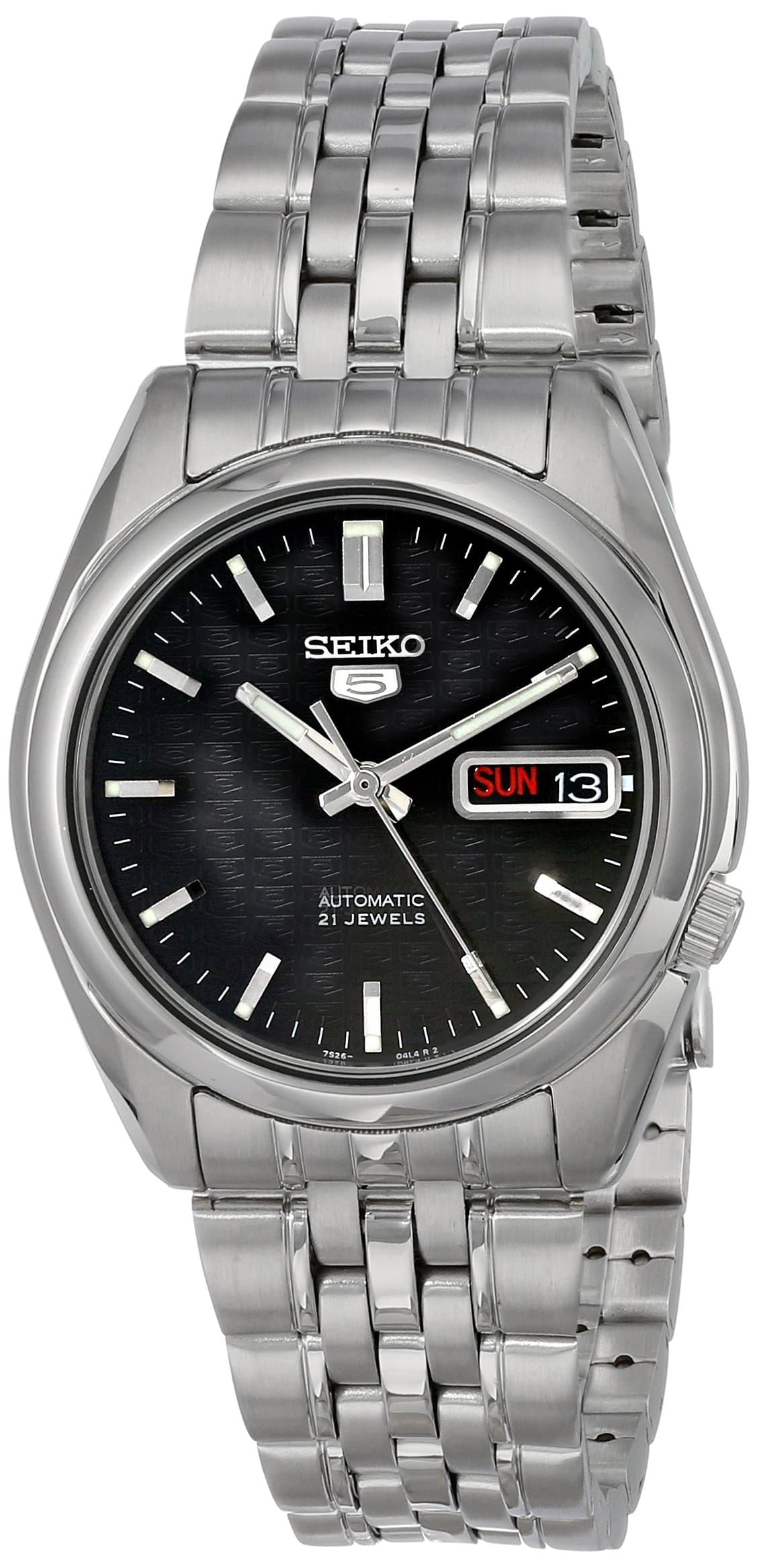 Automatic Watch for Men 5-7S Collection - with Day/Date Calendar, Luminous Hands, Stainless Steel Case & Bracelet