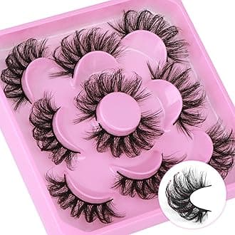 Dramatic Eyelashes Fluffy Mink Lashes Thick Long 8D Volume False Eye Lashes Bulk 20mm Wispy D Curl Strip Fake Eyelashes Pack by Focipeysa Eyelashes