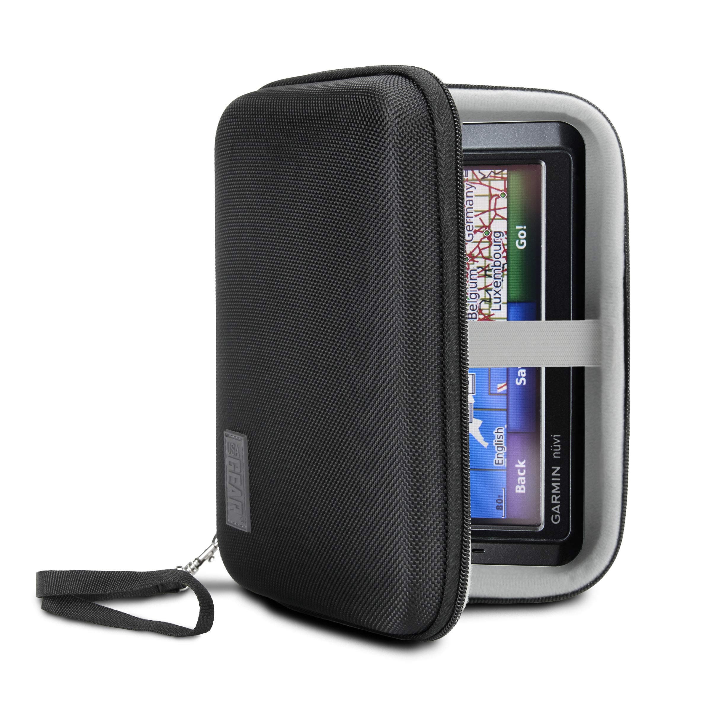 Hard Shell Electronics Organizer 7.5 Inch Travel Case - Cable Organizer with Scratch Resistant Interior, Compatible with Garmin GPS, Portable Hard Drive, Phone Charger & More - Black