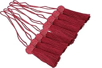 BEL AVENIR 8 Pcs Set Elegant Polyester Key Tassel Colorful Craft Tassels Charms Key Tassel for Christmas Tree DIY Craft Garland Project Wedding Home Party Decorations (Red)