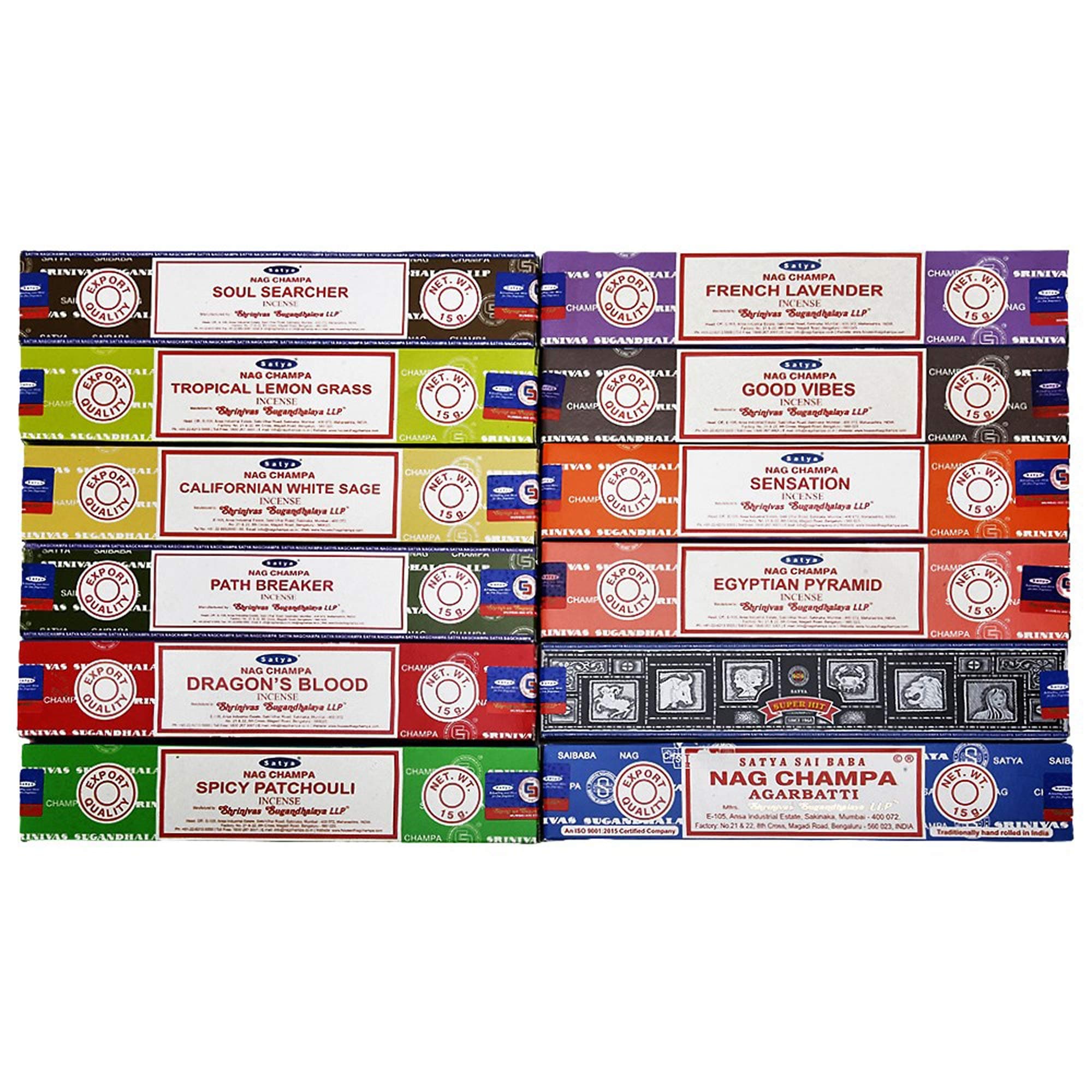 Satya Incense Stick 12 Pack Assorted Pack 15 Gram x 12 Packs 1ST