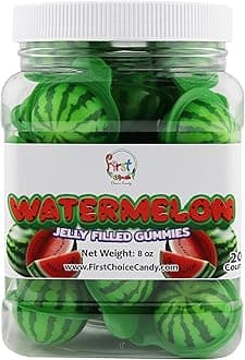 Jelly Filled Gummies - Assorted Flavor Gummy Filled Candies - Filled With Fruit Jams - 20 Pieces In Resealable Jar (Watermelon)