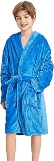 Boys Soft Fleece Robes Plush Hooded Bathrobes Sleepwear for Kids 1-16 Years