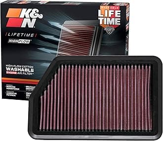 K&N Engine Air Filter: High Performance, Premium, Washable, Replacement Filter: 2010-2019 Hyundai/Kia (I40, Elanta Gt, I30, Elantra, Ix35, Tucson, Carens, Cee D, Forte, Forte 5, Certao, K3), 33-2451