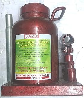 Hydraulic Bottle Jack with Safety Nut for Lifting 75,000 Kgs | Portable | Leak-Proof | Heavy Base | Lifting Range: 280-405 mm| Don't Combine Multiple Jacks in 1 Order Label