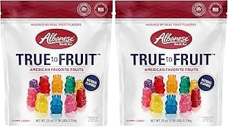 Albanese World's Best True to Fruit™ – American Favorite Fruits Gummies, 25oz Bag of Candy (Pack of 2)