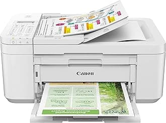 PIXMA TR4720 Wireless Color All-in-One Inkjet Printer, White - Print Copy Scan Fax - 4800 x 1200 dpi, Auto 2-Side Printing, 20-Sheet ADF, Tillsiy Printer_Cable