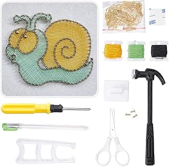 GORGECRAFT DIY Snails String Art Craft Kit Craft Project Kits for Beginner with All Necessary Accessories and Frame for Home Wall Decorations Unique Gift