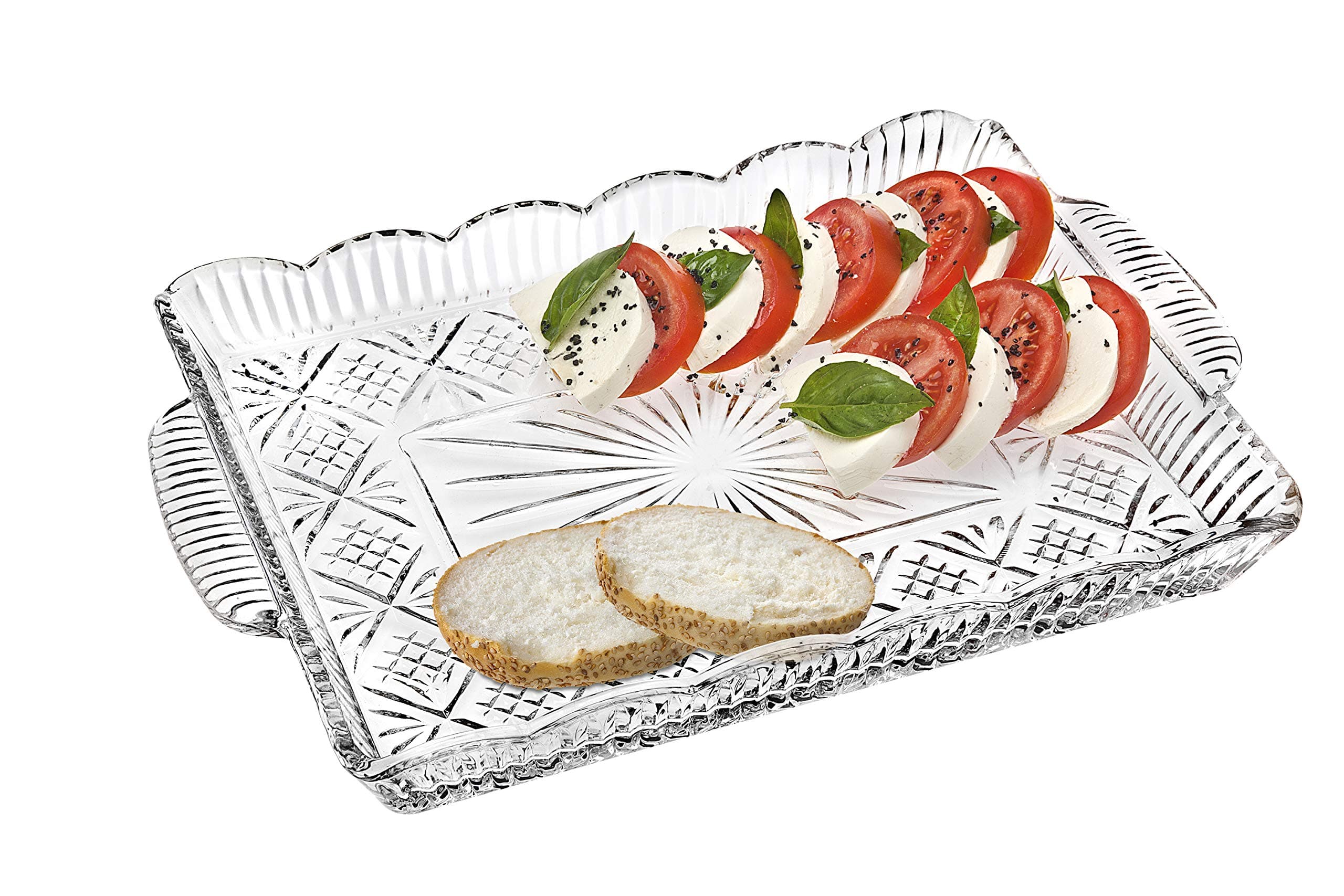 Godinger Dublin 14 by 11-Inch Crystal Rectangular Serving Tray by Godinger