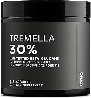 Tremella Mushroom Ultra High Potency 15:1 Extract with 30% Beta Glucans - Pure & Concentrated Formula - Third-Party Lab Tested for Purity & Quality - 120 Capsules