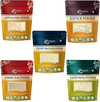 Safed Musli - Ashwagandha - Kaunch - Shatavari - Gokhru Bada (Powder) 100 Gr Each