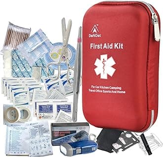 deftget 163 Pieces First Aid Kit Waterproof IFAK Molle System Portable Essential Injuries Medical Emergency equipment Survival kits for Car Kitchen Camping Travel Office Sports Home