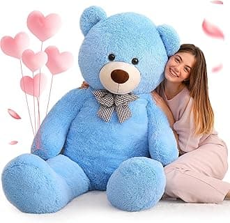 MorisMos Giant Teddy Bear for Girlfriend,Big Teddy Bear,Stuffed Large Teddy Bear 120cm for Kids Girls Boys Women Mothers Day Birthday Party Decorations(Blue)