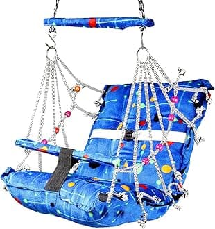 Cotton Swing Chair for Kids Baby's Children Folding and Washable 1-8 Years with Safety Belt - Home,Garden Jhula for Babies | Swing for Kids | Baby Hanging Swing Jula (Multicolor,Pack of 1)