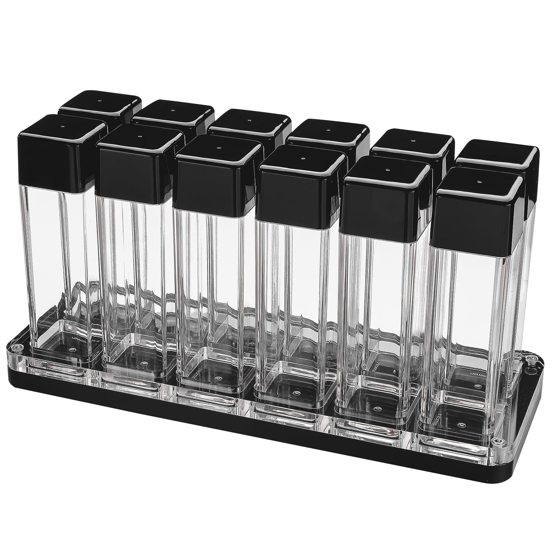12 Tubes Coffee Bean Cellars with Stand & Hopper - Single Dose Coffee Bean Vaults - Espresso Bean Storage Set - One-Way Exhaust Valve - Capacity 25-28g
