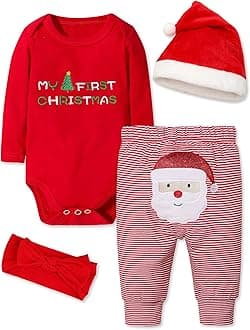 Baby Girl Boy Christmas Outfit My 1st Christmas Baby Boy Infant New Year 4 Pcs Set