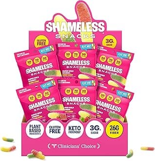 Shameless Snacks - Healthy Low Calorie Snacks, Low Carb Keto Gummies (Gluten Free Candy) - 6 Pack Wild Worms