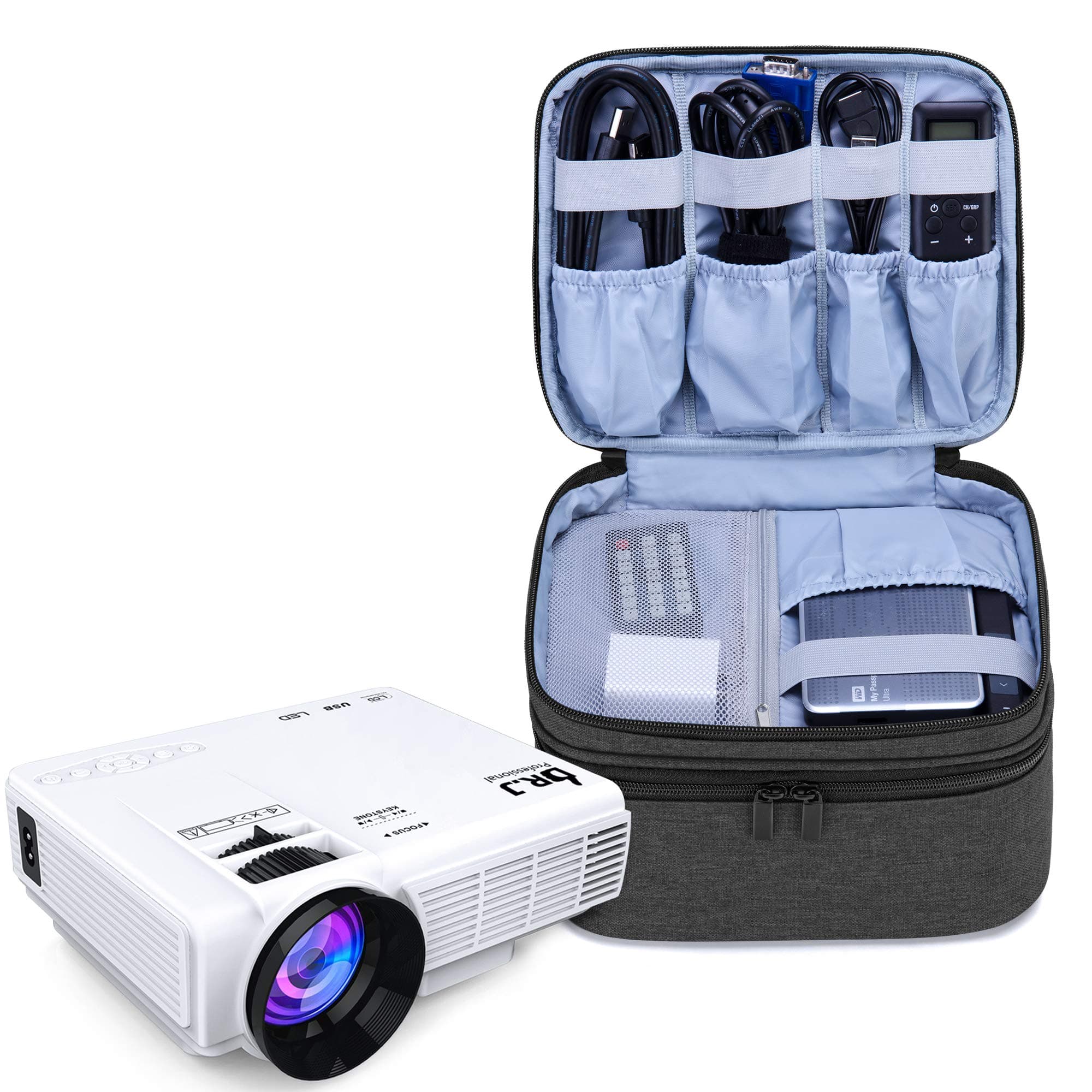 Carrying Bag Compatible with DR.J Mini Projector, Portable Case for Mini Projector and Accessories, Black