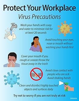 Workplace Health Safety and Awareness Poster Sign, 22"X28", Made in the USA