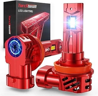 Torchbeam H11/H8/H9/H16 Bulbs 45000LM 6500K Cool White H11 Fog Light Bulbs Waterproof, 60,000 Hours Easy Install in 3 Minutes Plug-N-Play, Pack of 2