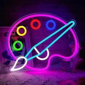 Paint Palette Neon Sign Dimmable Paint Pallet Neon Signs for Wall Decor Led Sign for Art Classroom Decor USB Powered Art Painting Light Up Sign