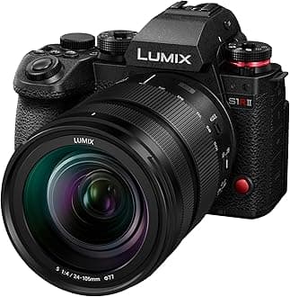 Panasonic LUMIX S1RII Professional Mirrorless Camera with 24-105mm F4 Lens Kit, 44.3MP Full-Frame Digital Photography Camera, 8K Video, Phase Hybrid AF, 8.0-Stop Dual IS, OLED EVF
