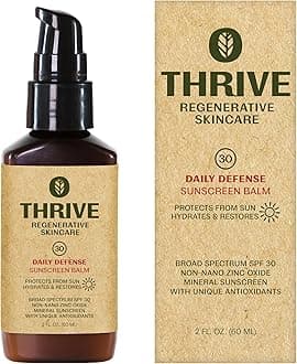 THRIVE Natural Face Moisturizer & Mineral Facial Sunscreen SPF 30 ââ‚¬â€œ Facial Moisturizer with Antioxidants & Zinc Oxide Broad