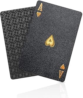 Waterproof Playing Cards Plastic Playing Cards Deck of Cards Gift Poker (Black Diamond Style)