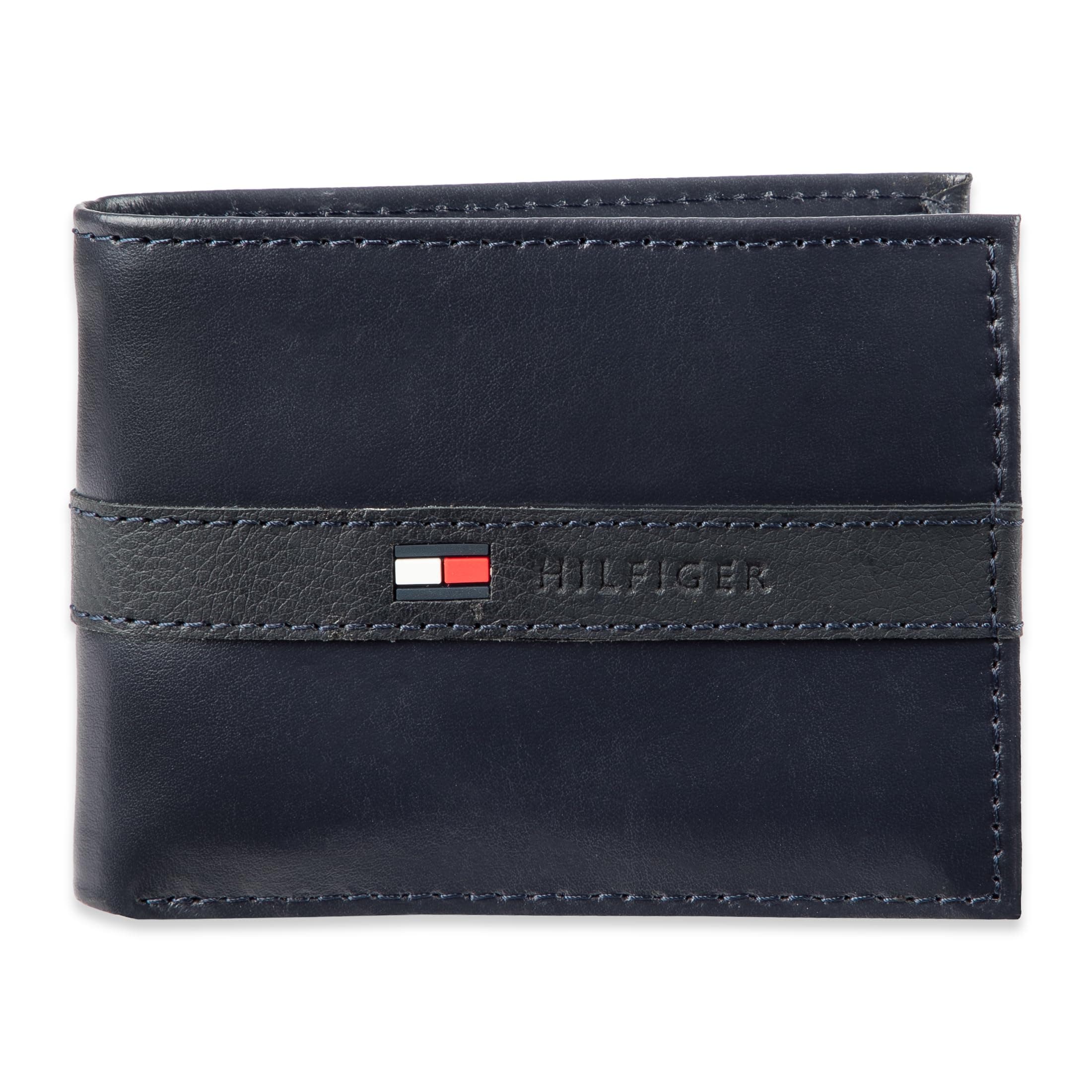 – Tommy Hilfiger Men's RFID Blocking 100 Percent Leather Slimfold Wallet Bi-Fold, Tan Zed, One Size