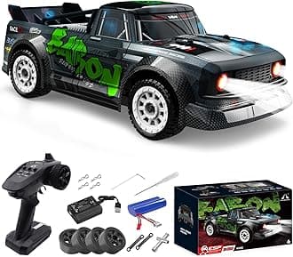 1/16 Remote Control High Speed Car, 4WD RC Drifting Racing Cars Fast 20MPH Truck 2.4Ghz Off-Road 4X4 Buggy Car Speed & Steering Control Vehicle Toy with Lights for Kids and Adults