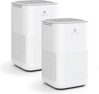 – Medify MA-15 Air Purifier with H13 HEPA filter - a higher grade of HEPA | '3-in-1' Filters | 99.9% removal in a Modern Design - White 2-Pack