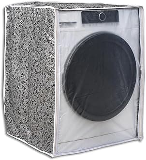 Classic® Front Load Washing Machine Cover Suitable for LG 5.5 Kg, 6 Kg, 6.5 Kg (50cmsX63cmsX81cms, Black & Grey)
