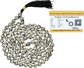 Crystal Japa Mala - 108 Beads Buddhist Prayer Beads - AAA Grade Original Healing Gemstone Agate Mala for Yoga Meditation Spiritual Reiki Feng Shui