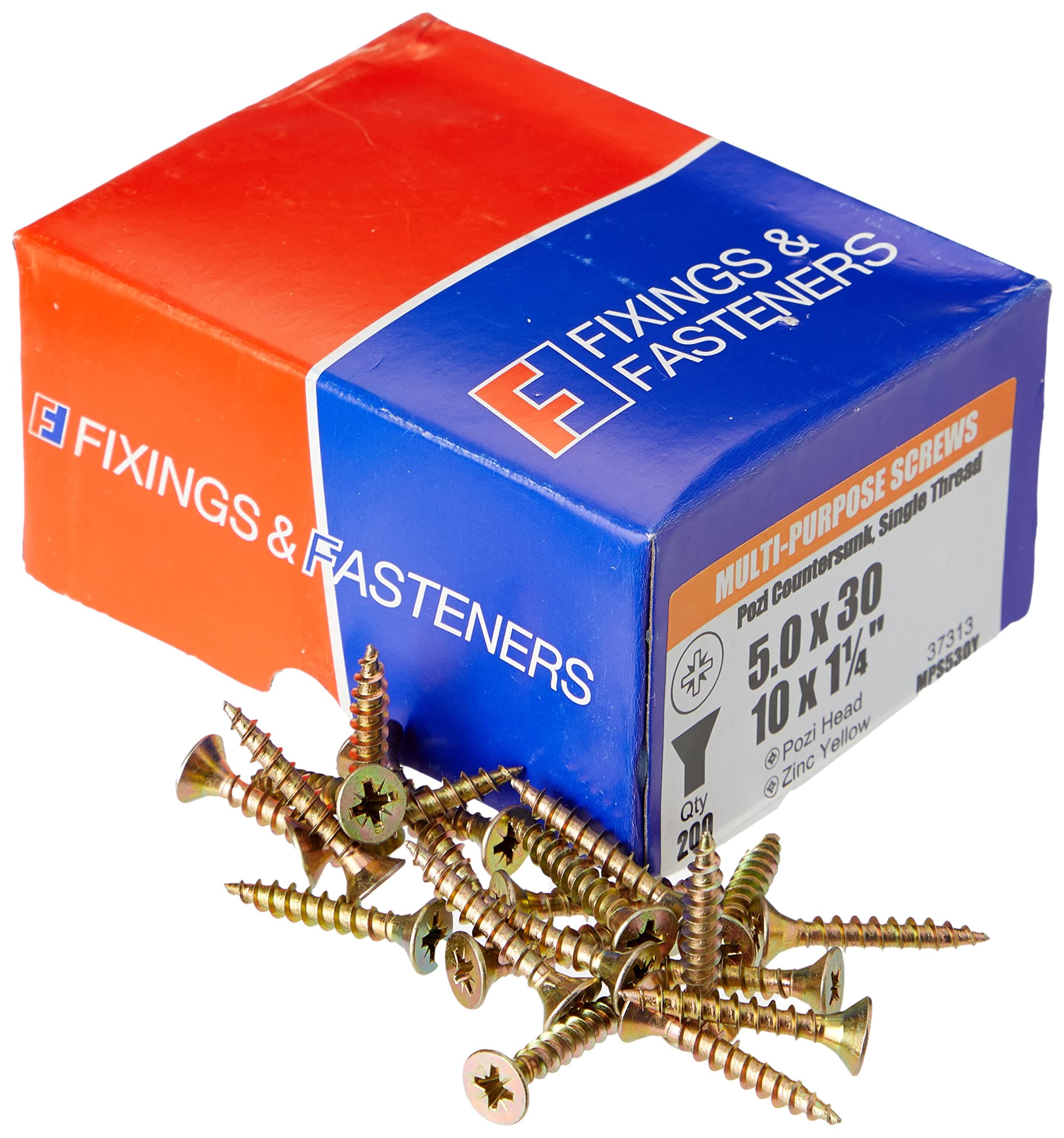 ForgeFix - Multi-Purpose Pozi Screw CSK ST ZYP 5.0 x 30mm Box 200