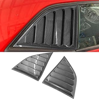 FREEMOTOR802 Quarter Window Louvers Fits 2008-2023 Dodge Challenger, XE V4 Style Carbon Fiber Print Side Window Louvers Air Vent Scoop Sun Shades Cover 2PCS