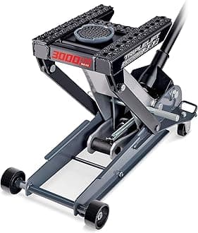 3000 Pound Triple Lift Garage Jack, Heavy Duty Vehicle, Truck, Car, Motorcycle, Transmission Lift, 1.5 Ton Capacity, 620622