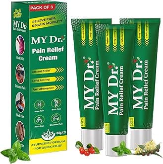 Relief Cream 60g (50g + 10g Free) - Pack of 4 - Relieves Back and Joint s - Non-Sticky, Stain-Free and Fast Absorption