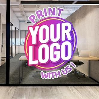 EGD Customized Wall Decals with Logo for Your Office or Home | Business Stickers Customize Logo for a Professional & Corporate Image | Waterproof Vinyl Decals Made in USA (A. Custom Business Logo)