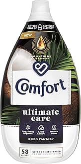 Comfort Ultimate Care Coco Fantasy Ultra-Concentrated Fabric Conditioner bottle made of 100% recycled plastic* for complete clothes protection 58 Wash 870 ml