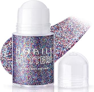 Red White and Blue Roll-on Body Glitter Gel, 4th of July Accessories Holographic Face Glitter Gel, Fourth of July Sequins Makeup for President's Day Patriotic Veterans Day