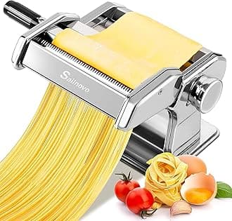 Pasta Maker Machine, 180 Roller Pasta Maker, 9 Adjustable Thickness Settings 2-in-1 Noodles Maker with Rollers and Cutter, Perfect for Spaghetti, Fettuccini, Lasagna or Dumpling Skin Silver