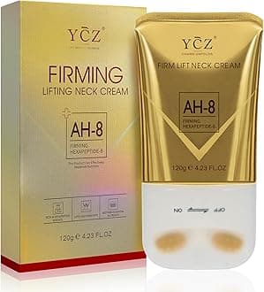 Ycz AH-8 Neck Firming Cream with Roller for Crepey Skin Body Care Comfort, Moisturizing, Anti-Aging Neck Cream with Peptide, Collagen, Smooths Wrinkles & Fine Lines Skin Care Skin Repair