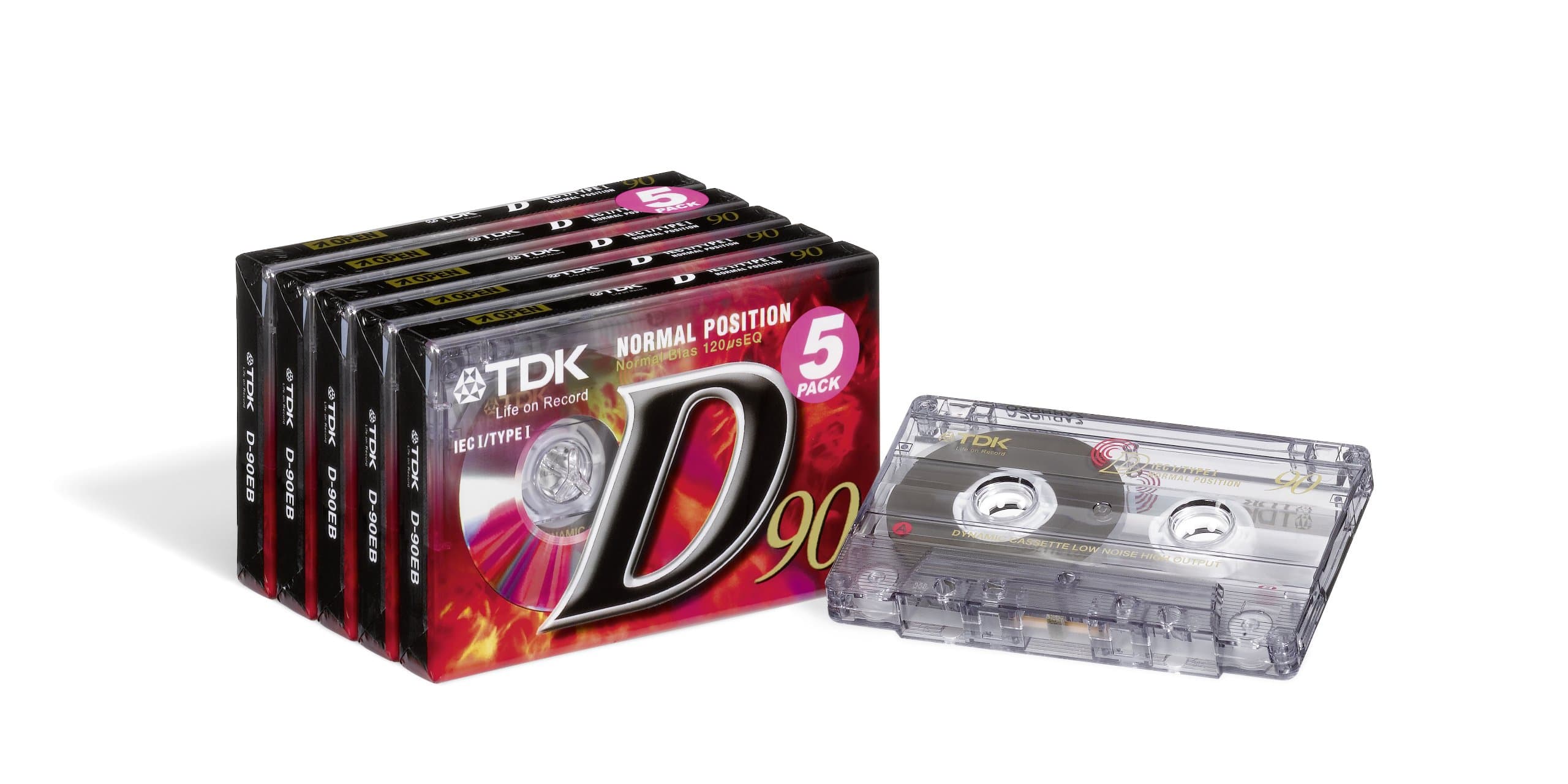 Audio Cassette Tape 90min 5 Pack