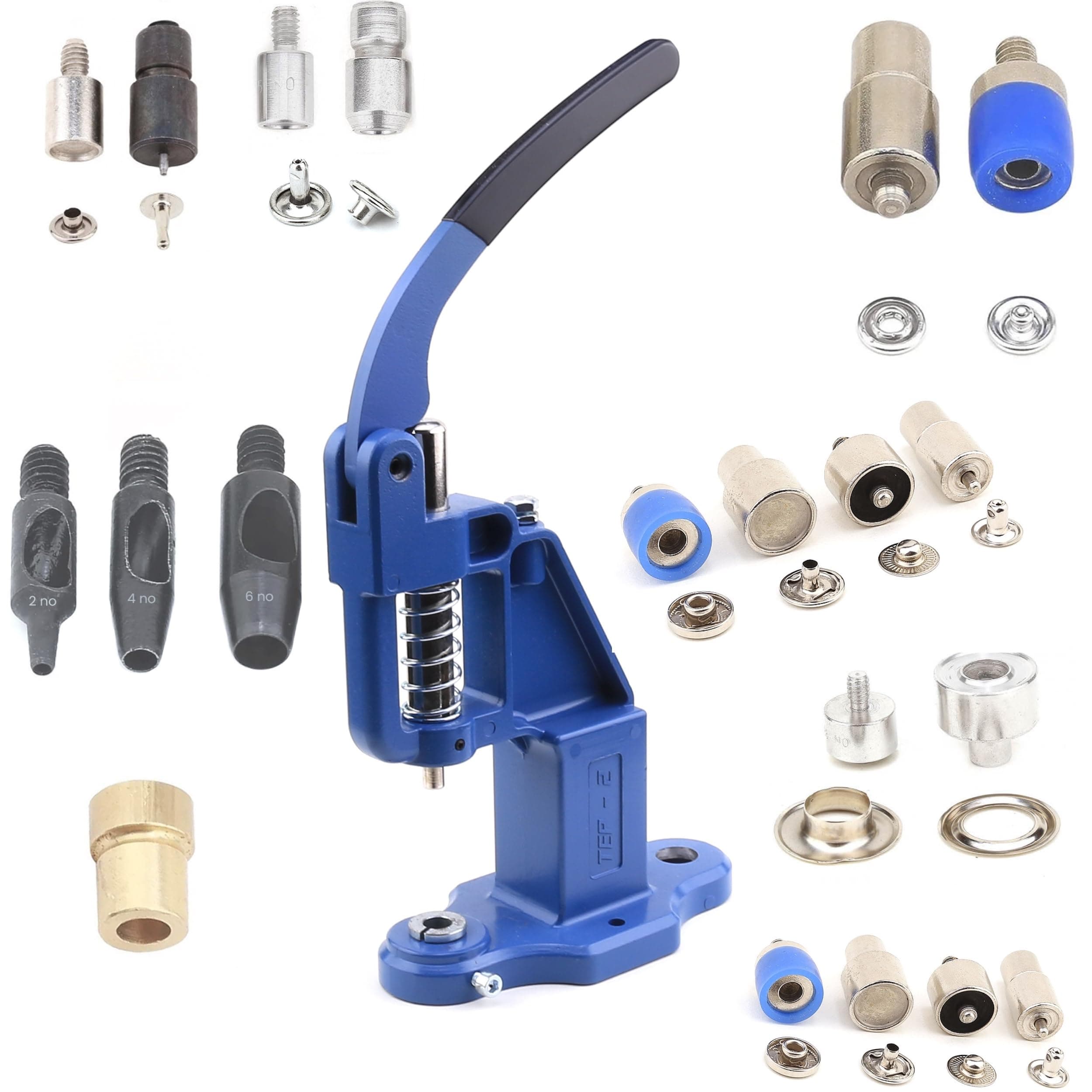 Leather Hand Press Machine kit for Setting Rivets, Eyelets and snap Buttons