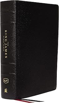 KJV, The King James Study Bible, Genuine Leather, Black, Thumb Indexed, Red Letter, Full-Color Edition: Holy Bible, King James Version