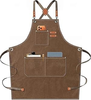 AFUN Chef Aprons for Men Women with Oversized Pockets, 16-Ounce Cotton Canvas...